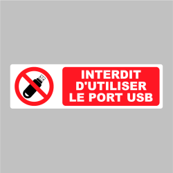 Sticker Panneau Interdit d'utiliser le port USB