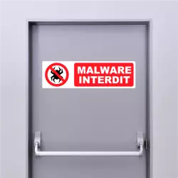 Autocollant Panneau Malware Interdit