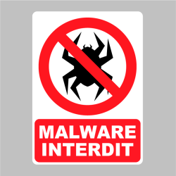 Sticker Pictogramme Malware Interdit