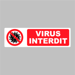 Sticker Panneau Virus Interdit