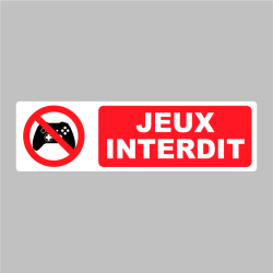 Sticker Panneau Jeu Interdit