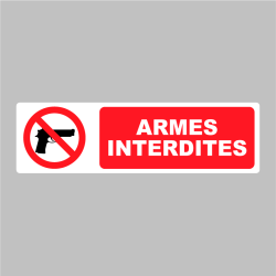Sticker Panneau Armes Interdites - Pistolet