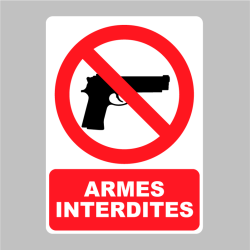 Sticker Pictogramme Armes Interdites - Pistolet