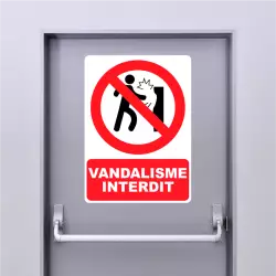 Autocollant Panneau Vandalisme Interdit