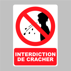 Sticker Panneau Interdiction de cracher