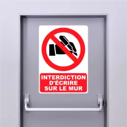 Autocollant Panneau Interdiction d'ecrire sur le mur