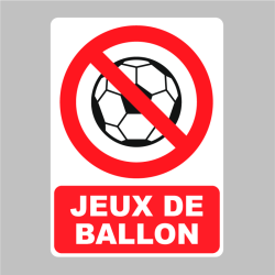 Sticker Panneau Jeux de ballon interdit