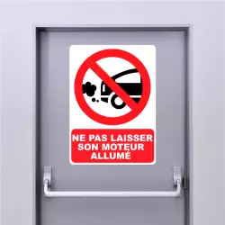 Autocollant Panneau Ne Pas Laisser Son Moteur Allumé