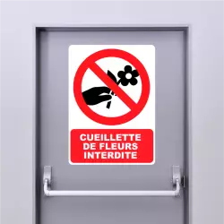 Autocollant Panneau cueillette de fleurs interdit