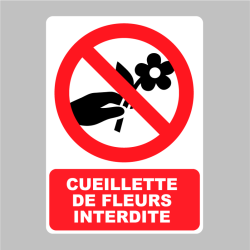 Sticker Panneau cueillette de fleurs interdit