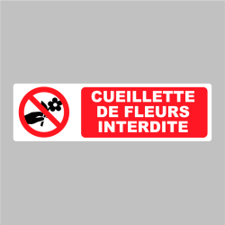 Sticker Pictogramme cueillette de fleurs interdit