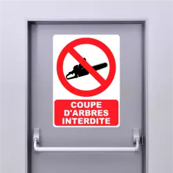 Autocollant Panneau Coupe D'Arbres interdite