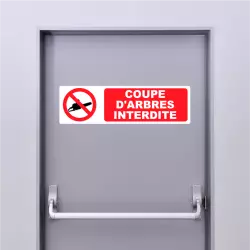 Autocollant Pictogramme Coupe D'Arbres interdite