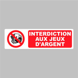 Sticker Pictogramme Interdiction Aux Jeux D'Argent