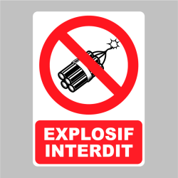 Sticker Panneau Dispositif Explosif Interdit