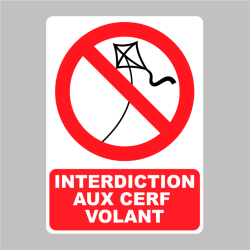 Sticker Panneau Interdiction Aux Cerf Volant