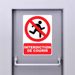 Autocollant Panneau Interdiction De Courir