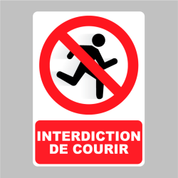 Sticker Panneau Interdiction De Courir