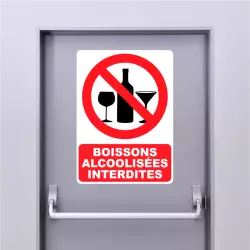 Autocollant Panneau Boissons Alcoolisées Interdites