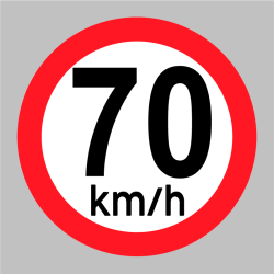 Sticker 70 km/h