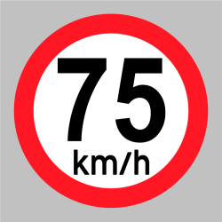 Sticker 75 km/h