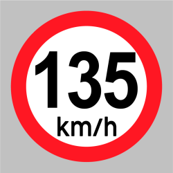 Sticker 135 km/h