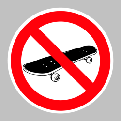 Sticker Planche à Roulettes interdit