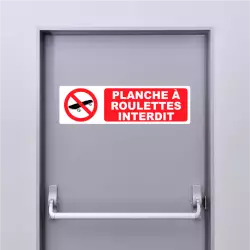 Autocollant Pictogramme Planche à Roulettes interdit