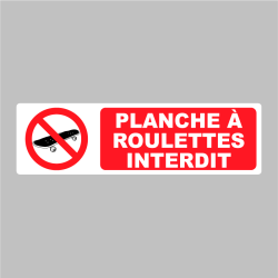 Sticker Pictogramme Planche à Roulettes interdit