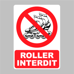 Sticker Panneau Roller Interdit