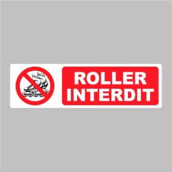 Sticker Pictogramme Roller Interdit