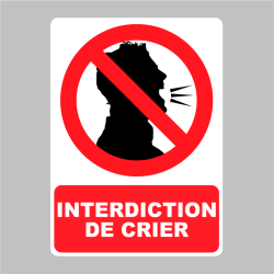 Sticker Panneau Interdiction De Crier