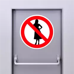 Autocollant Interdit Aux Femmes
