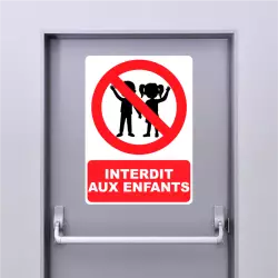 Autocollant Panneau Interdit Aux Enfants