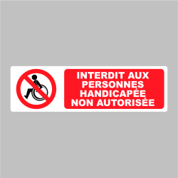 Sticker Pictogramme Interdit Aux Personnes Handicapée Non Autorisée