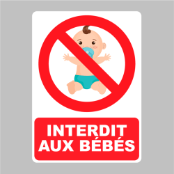 Sticker Panneau Interdit Aux Bébé
