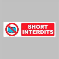 Sticker Pictogramme Short Interdit