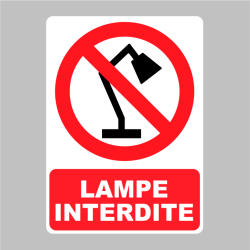 Sticker Panneau Lampe interdite