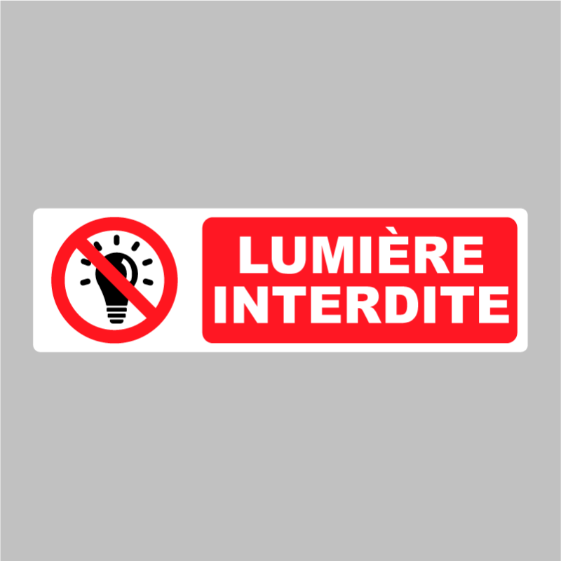 Autocollant Pictogramme Lumiere Interdite | Zone Signaletique