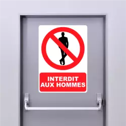 Autocollant Panneau Interdit Aux Hommes