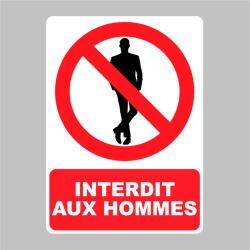 Sticker Panneau Interdit Aux Hommes