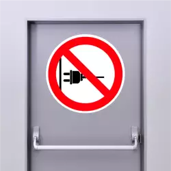 Autocollant Interdiction De Debrancher la Prise