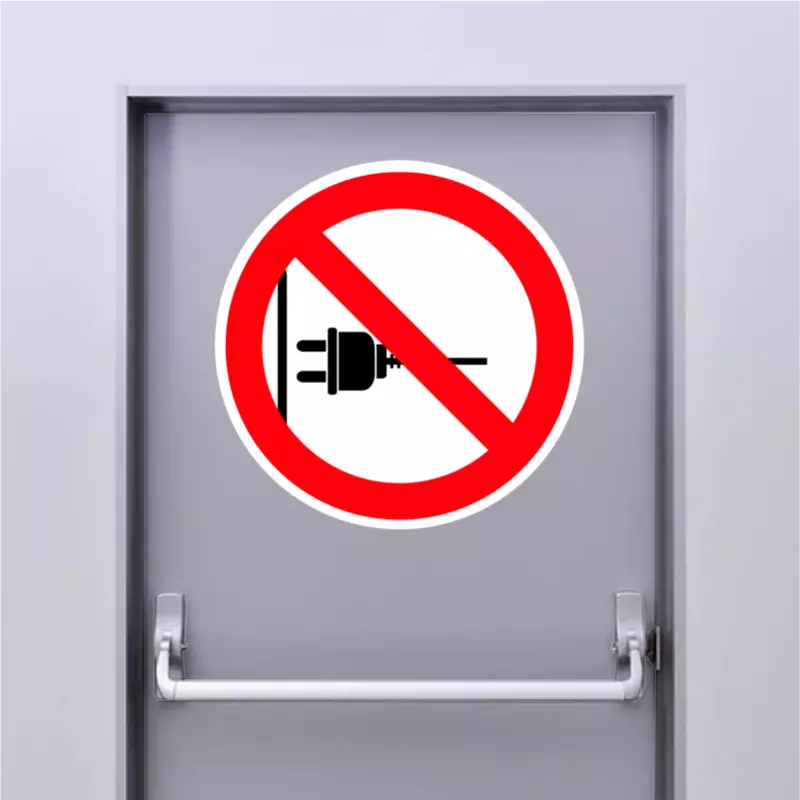 Autocollant Interdiction De Debrancher la Prise