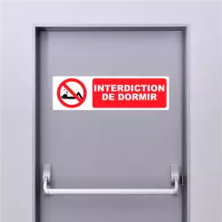 Autocollant Pictogramme Interdiction De Dormir