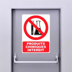 Autocollant Panneau Produits Chimiques Interdit