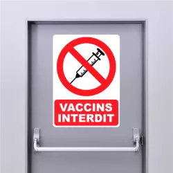 Autocollant Panneau Vaccins Interdit