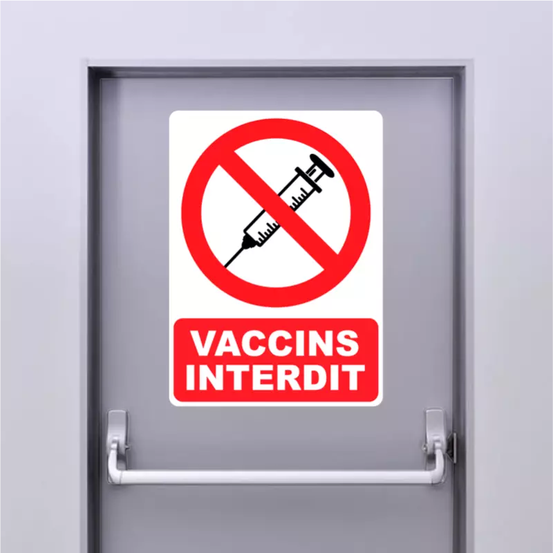 Autocollant Panneau Vaccins Interdit