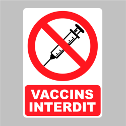 Autocollant Panneau Vaccins Interdit