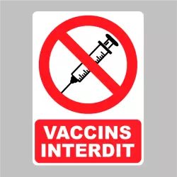Autocollant Panneau Vaccins Interdit