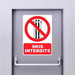 Autocollant Panneau Skis Interdits